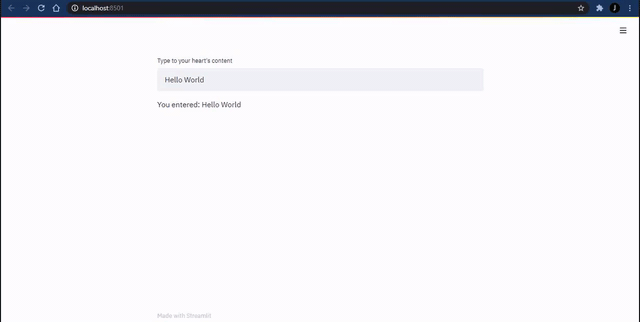 Streamlit detects changes in the input fields
