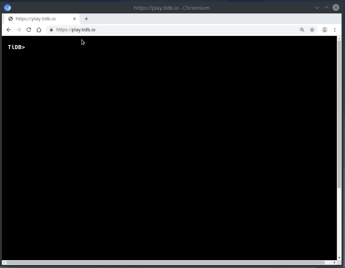 Run TiDB in a web browser
