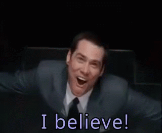 I believe. Gif with jim carry saying I believe (to god)