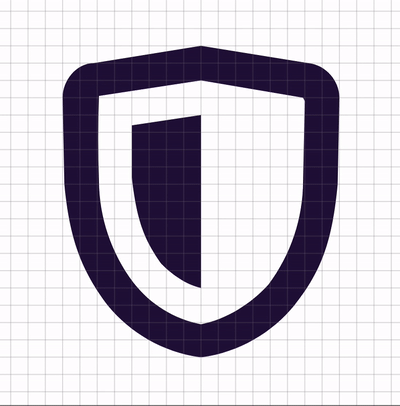 Shield icon transitions from purple to gray