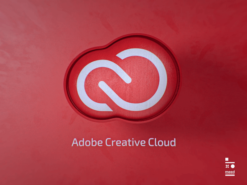 Spinning Adobe Creative Cloud logo with brand name underneath.