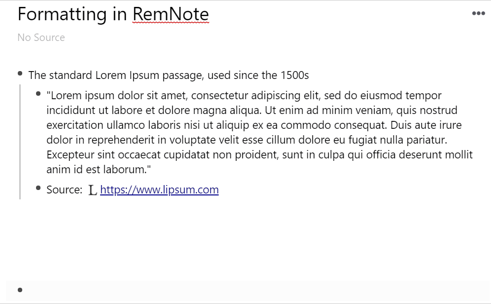 Direct formatting in RemNote