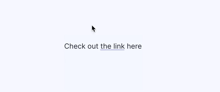 The words “check out the link here” with a moving arrow that draws a blue line around the words “the link”