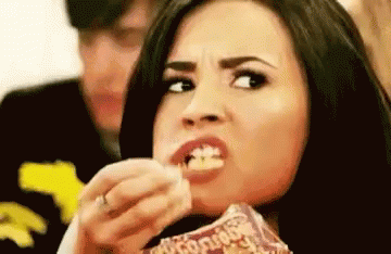 Woman eating a snack