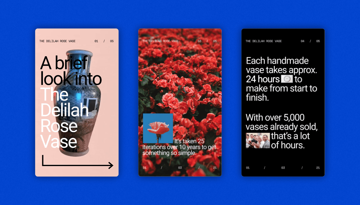 A sample of one of our many free Instagram Story templates in Projector