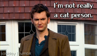 This man is not really a cat person