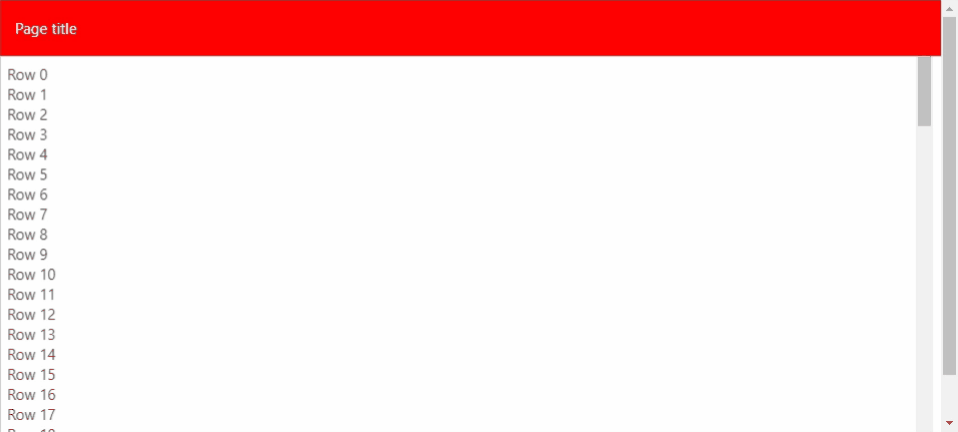 Scrolling layout example