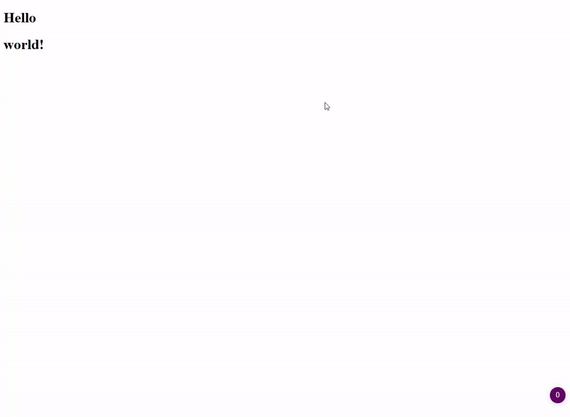 Hello world! Demonstration with event capturing.
