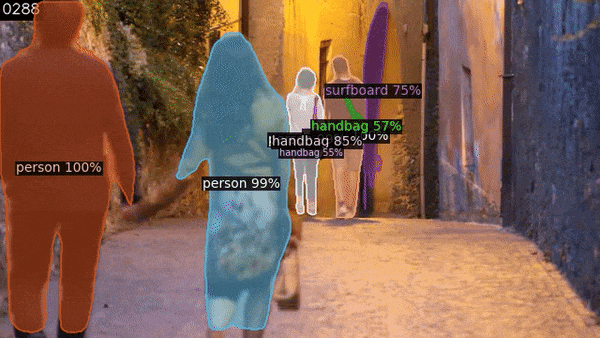 An instance segmentation on video