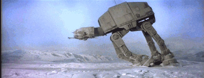 Star Wars robot crashing into the ground