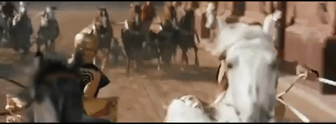 Gif: Chariot race in the movie Ben-Hur