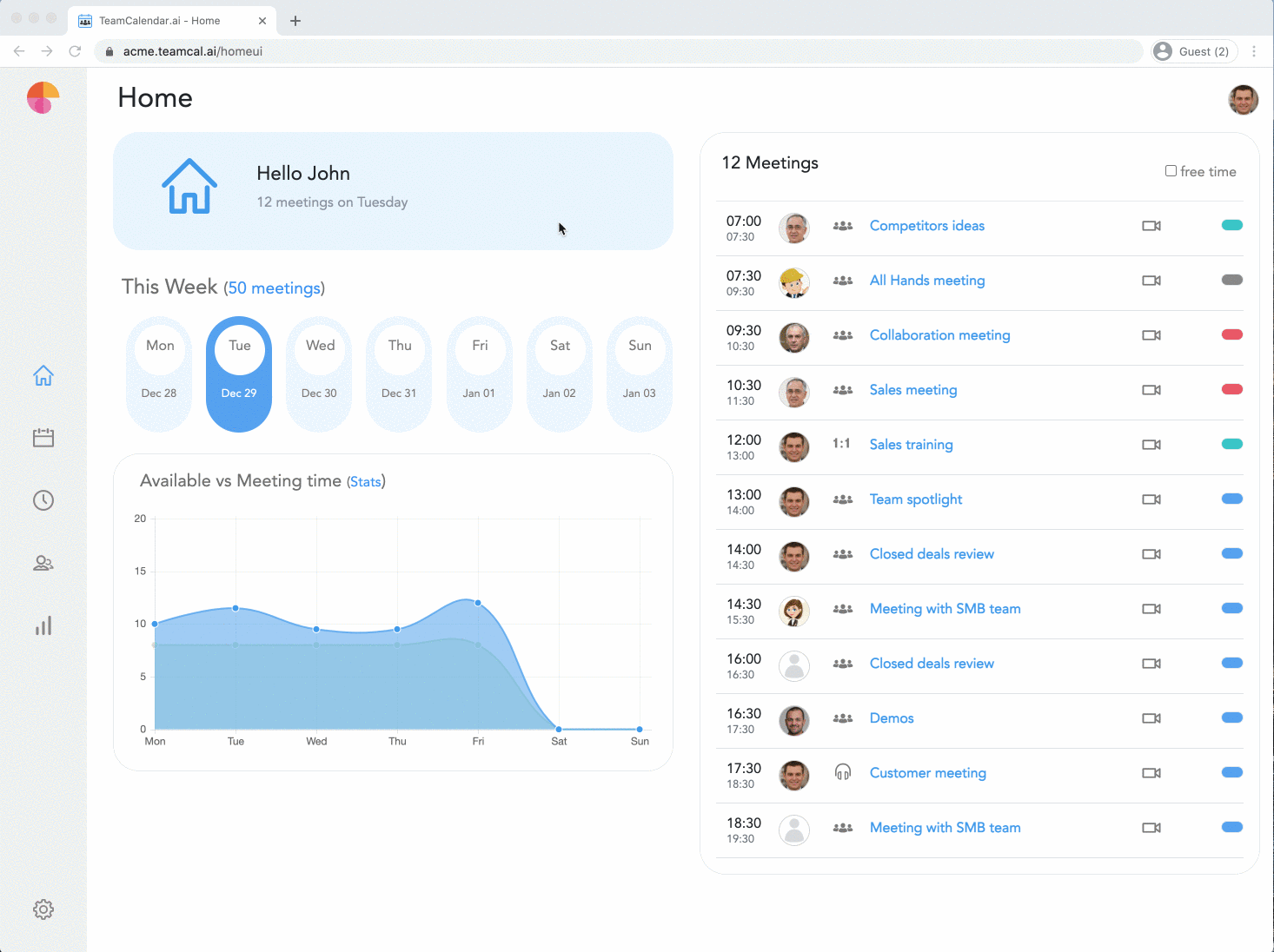 TeamCalendar.ai Home Page
