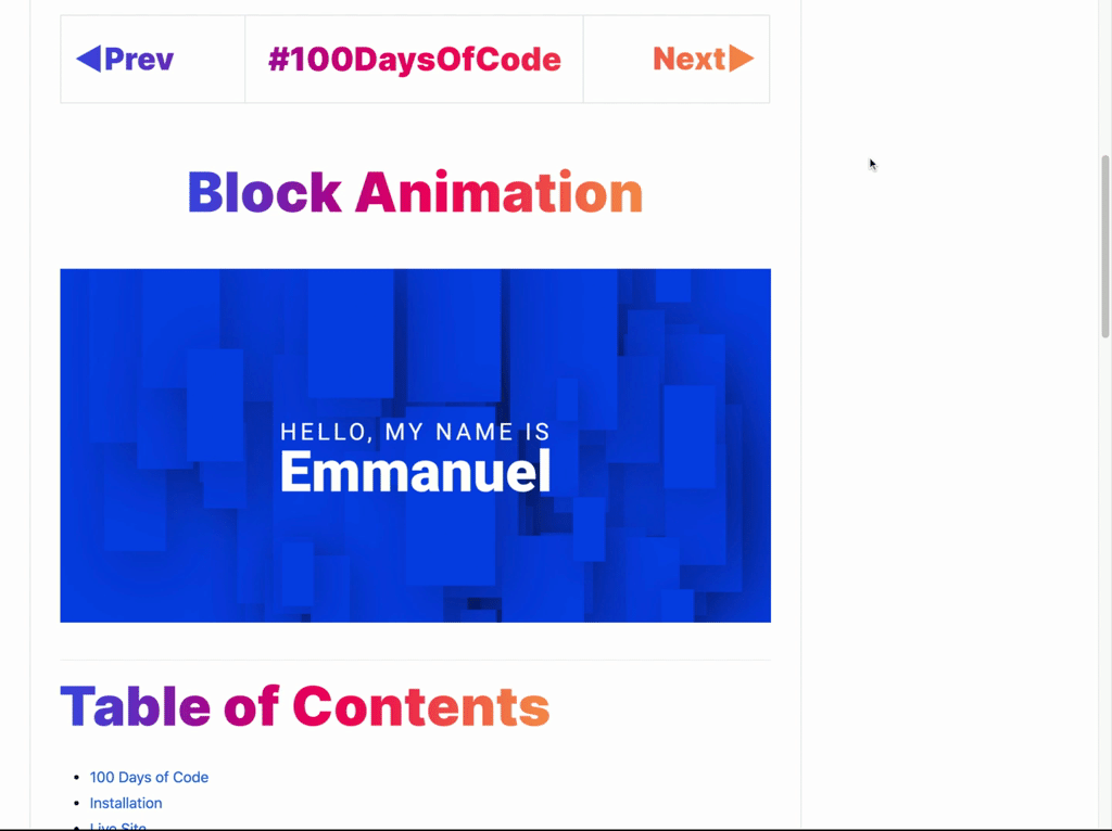 The navigation header in my repos: https://github.com/emjose/one-hundred/#header