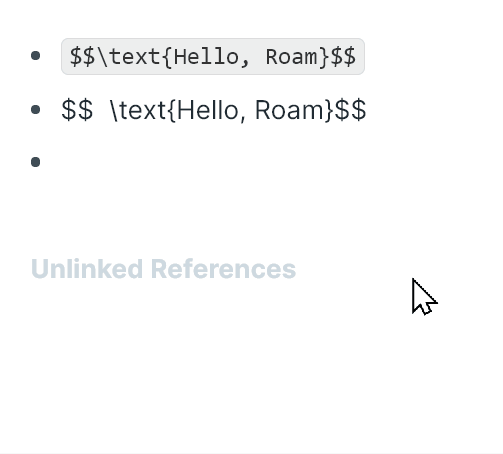 Animation showing that it is necessary to click outside the block to display the result of LaTeX code.