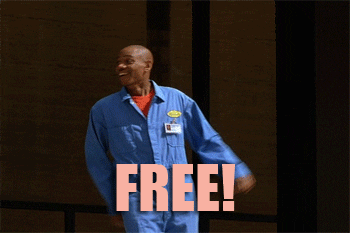 Gif of a man shouting FREE