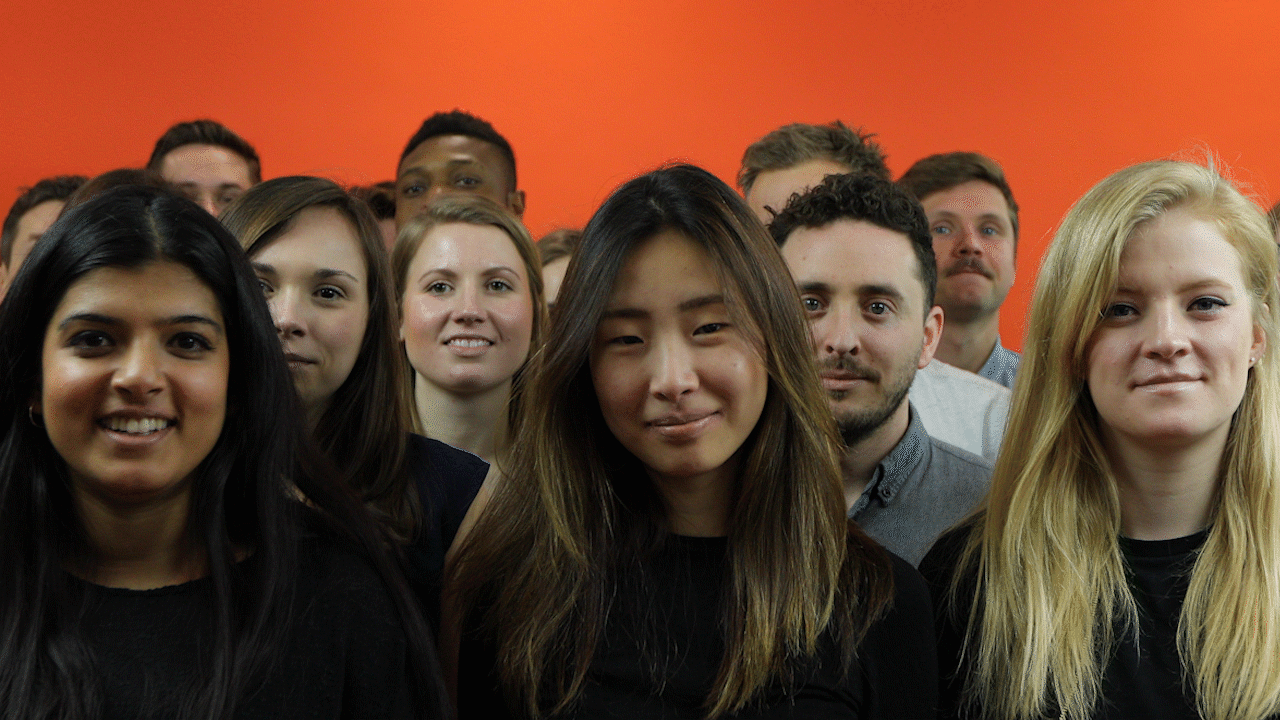 A jumping shot of some of the Experience Consulting Team.