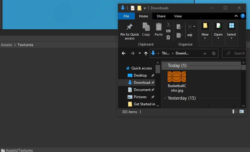 Drag and drop the downloaded texture into the “Textures” folder that you created in Step 1 above.