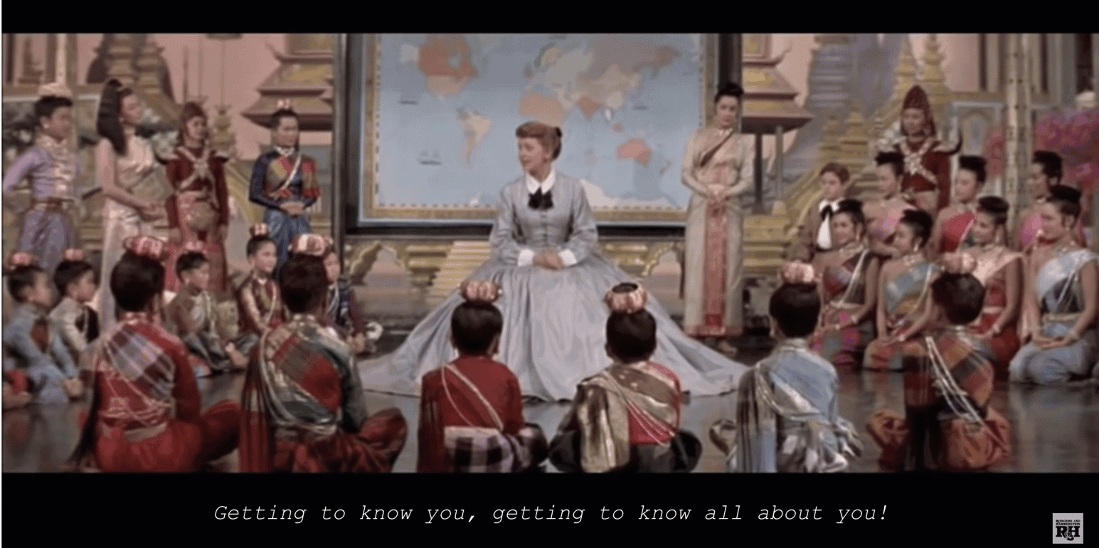 GIF featuring the song “Getting to Know You” from the 1956 film musical “The King and I”