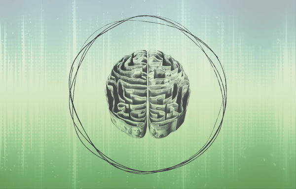 Illustration of a brain in the form of money.