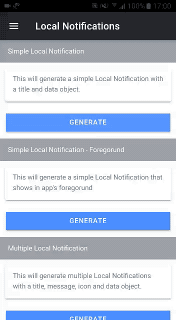 Foreground Local Notification in Ionic 5 app — Android