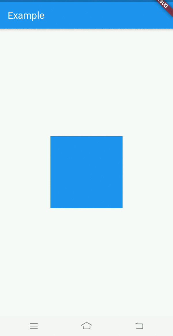 The image shows smooth transition of color of the box in addition to the existing animation of size.
