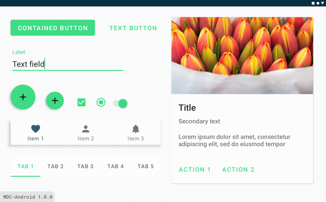 Example app using MDC 1.1.0