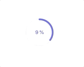 Progress Circle With Percent Animation by Eric Yang