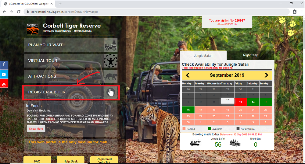 how to book a jeep safari in corbett