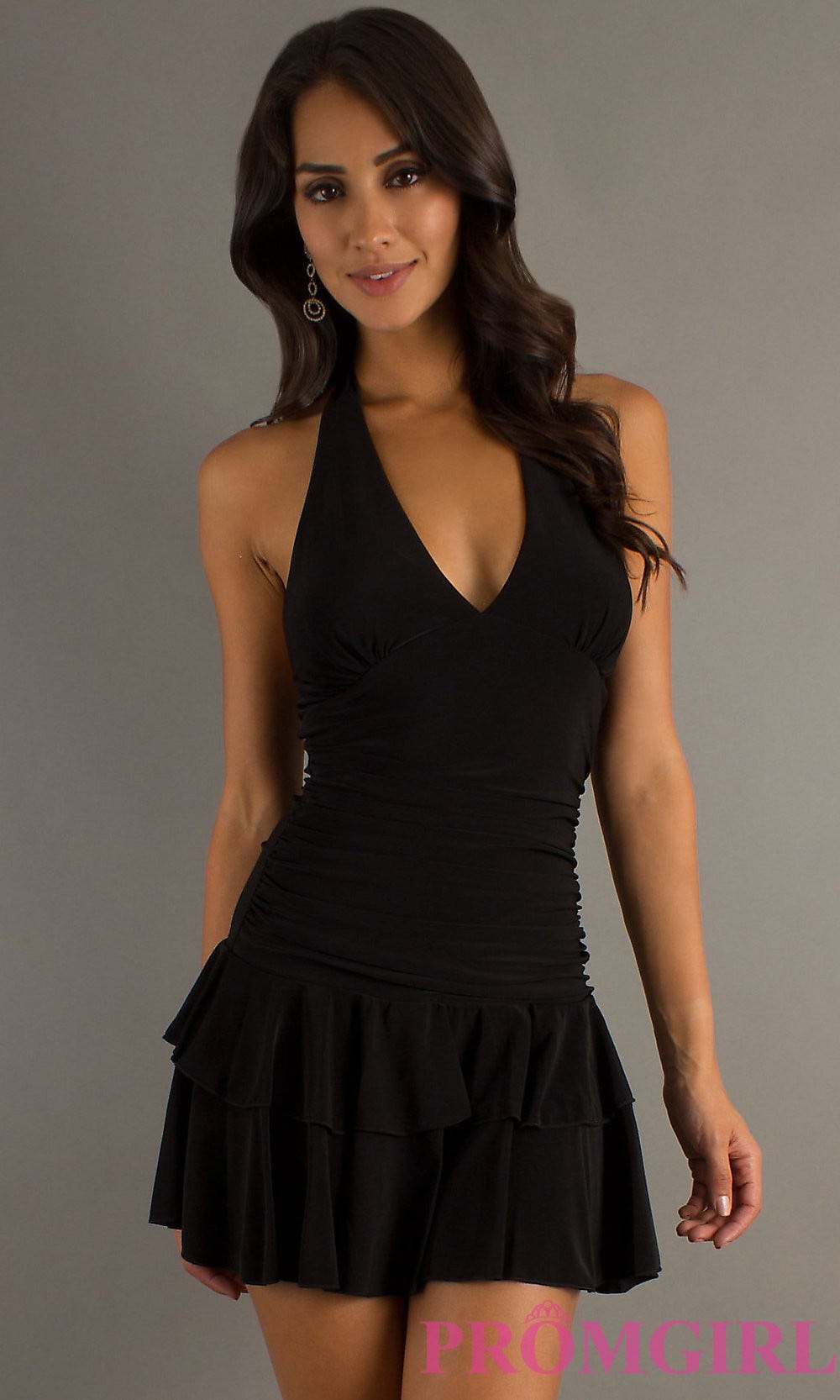 black halter dress short