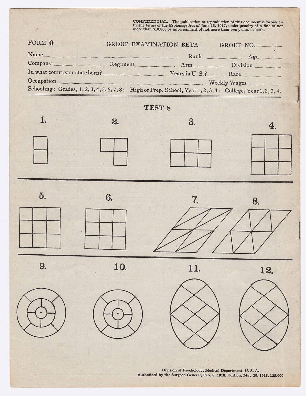 WW1 U S Army IQ Test Beta Test By Jurij Fedorov Medium