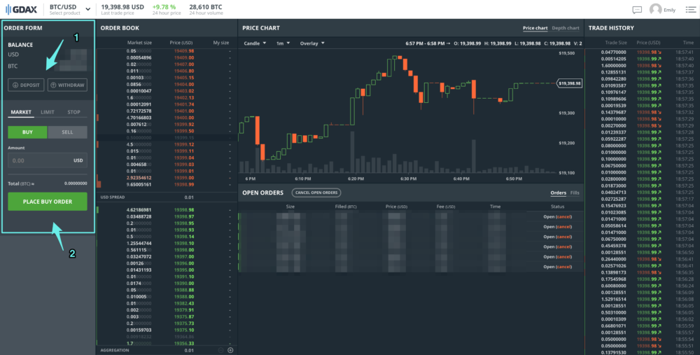 how to buy bitcoin on gdax with btc