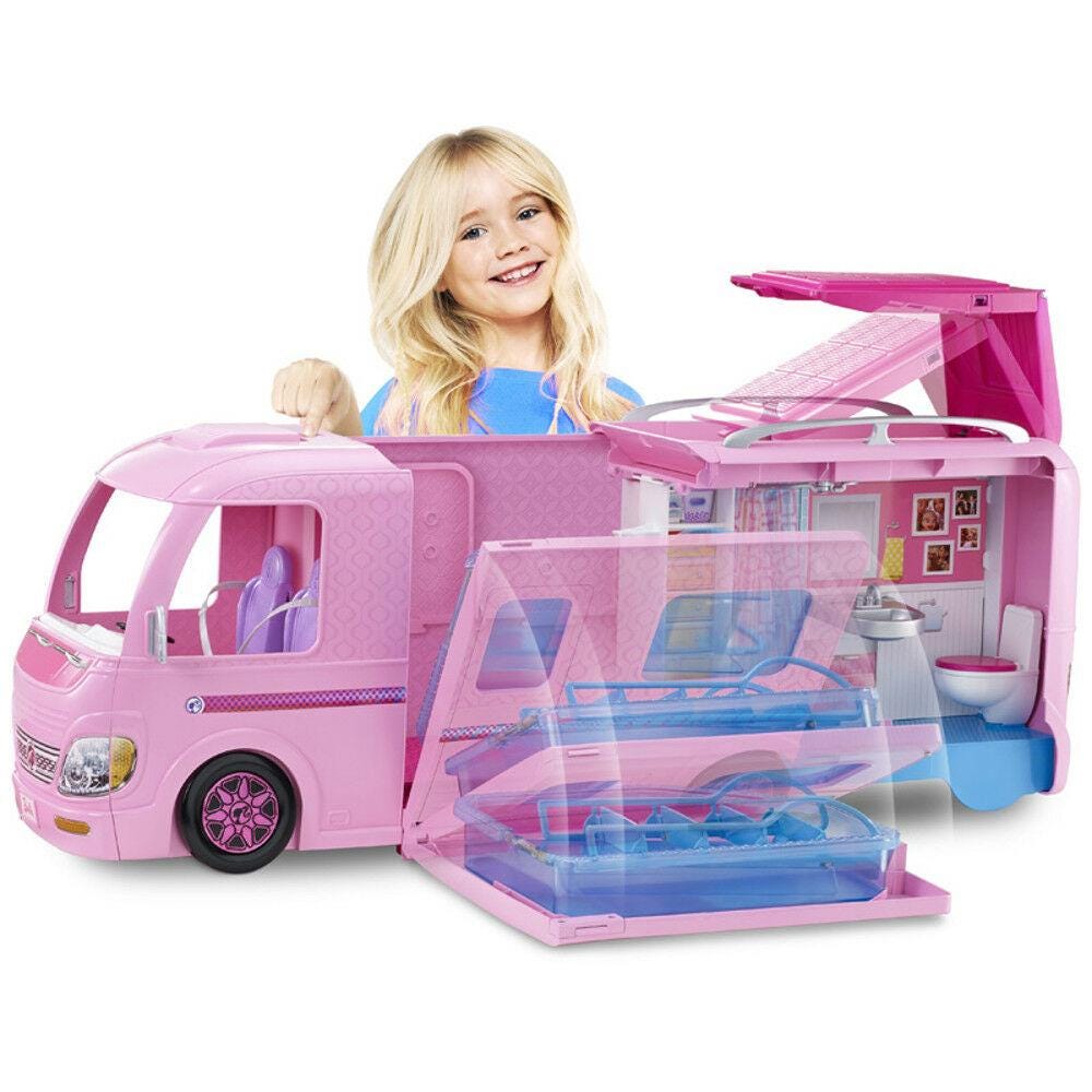 barbie pop up camper van