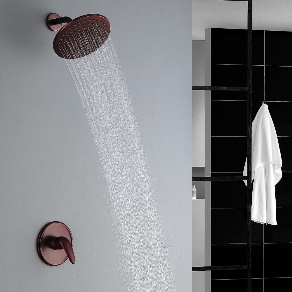 Review Solid Brass WallMount Round Rain Showerhead Only Shower Set Oil