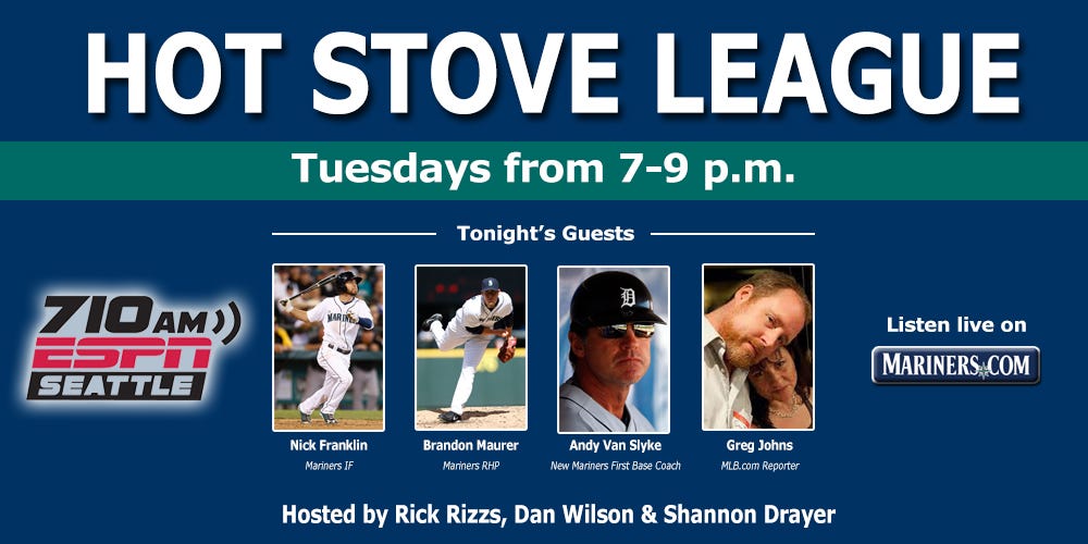 Tonight’s Hot Stove League Lineup by Mariners PR From the Corner of