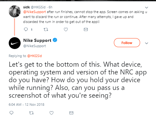 nike app customer service