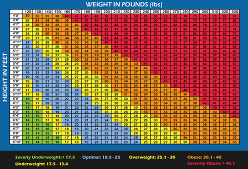 Bmi Chart Weight In Kg And Height In Feet