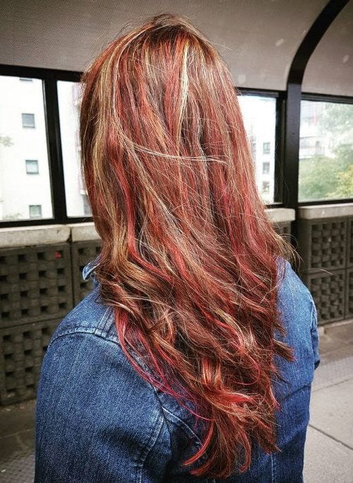 Coole Rote Haare Highlights By Frisuren18 Medium