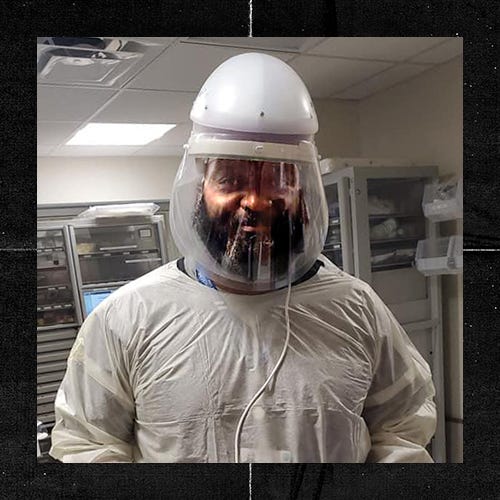 Dr. Kameno Bell wearing PPE