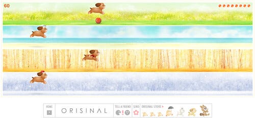 A screenshot of the game “A Dog For All Seasons”, from Orisinal Games.