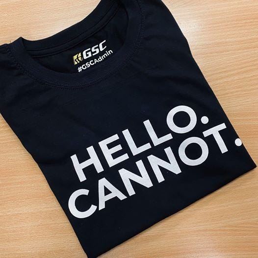 gsc hello cannot t shirt