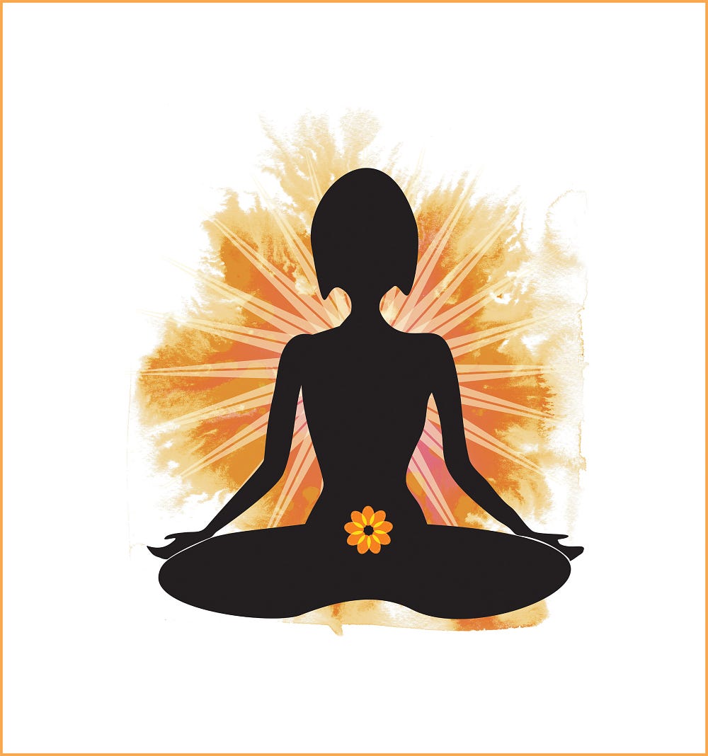 Women get their power from the second, or sacral, chakra, pictured here