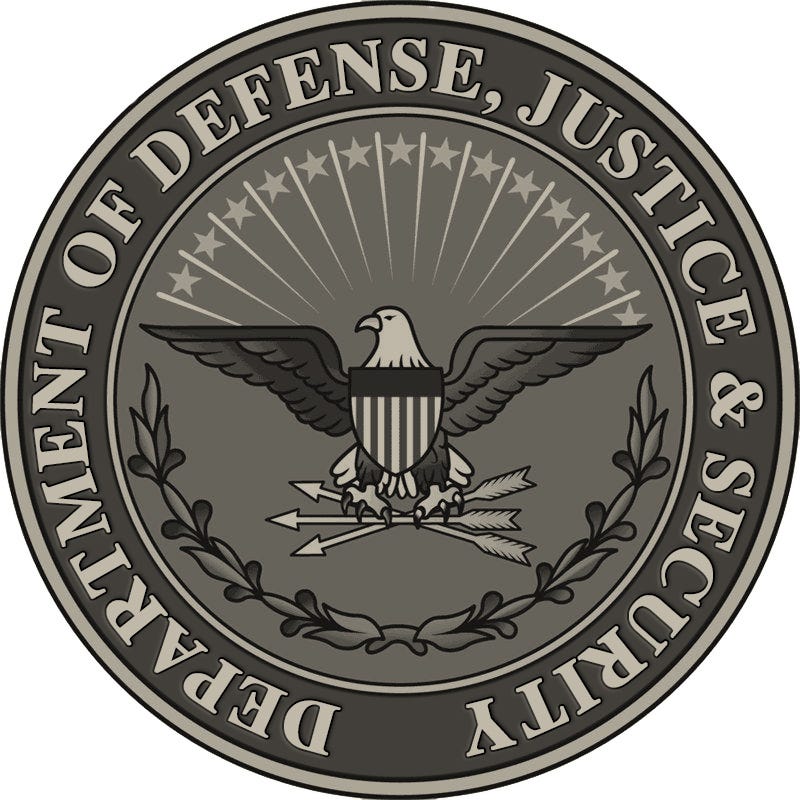Logo for the new Department of Defense, Justice & Security