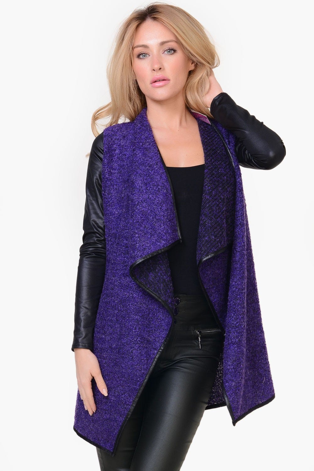 purple cardigans