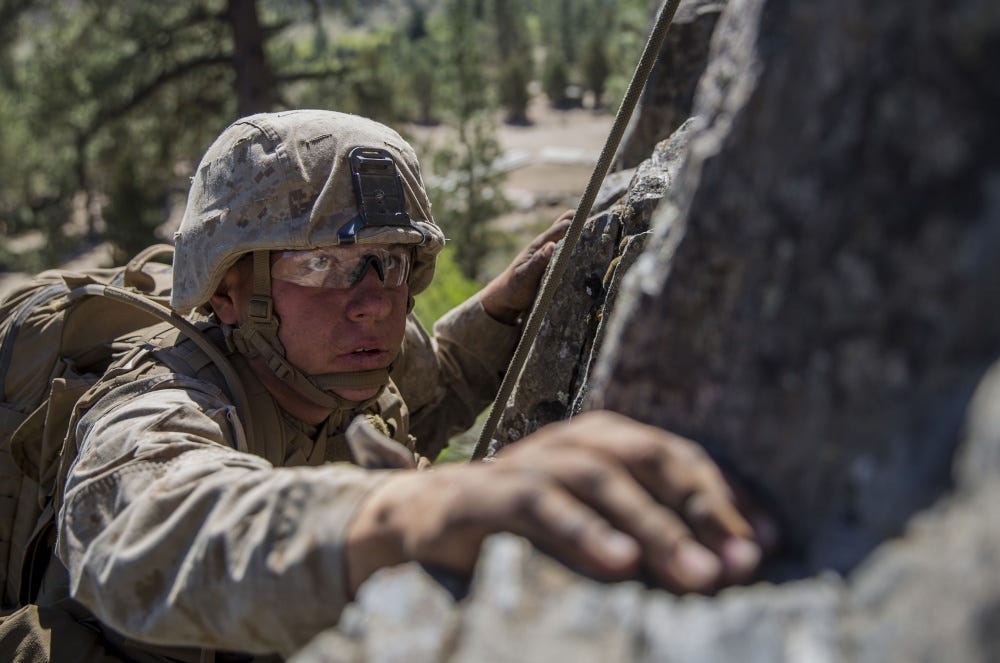 U.S. Marines • Rope Bridge Crossing Training • Mountain Warfare Center • Bridgeport, CA