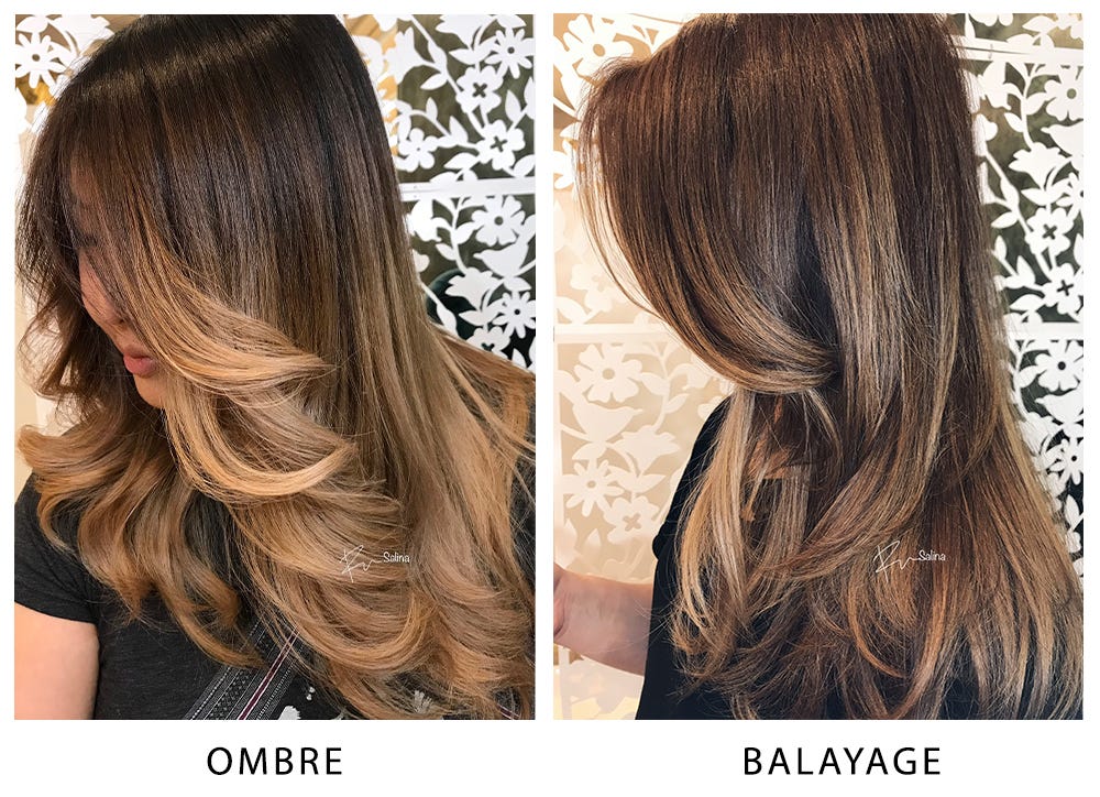 What is the Difference Between OMBRE and BALAYAGE? Technique, Time, Prices  | by Color Shop Hair Salon | Medium
