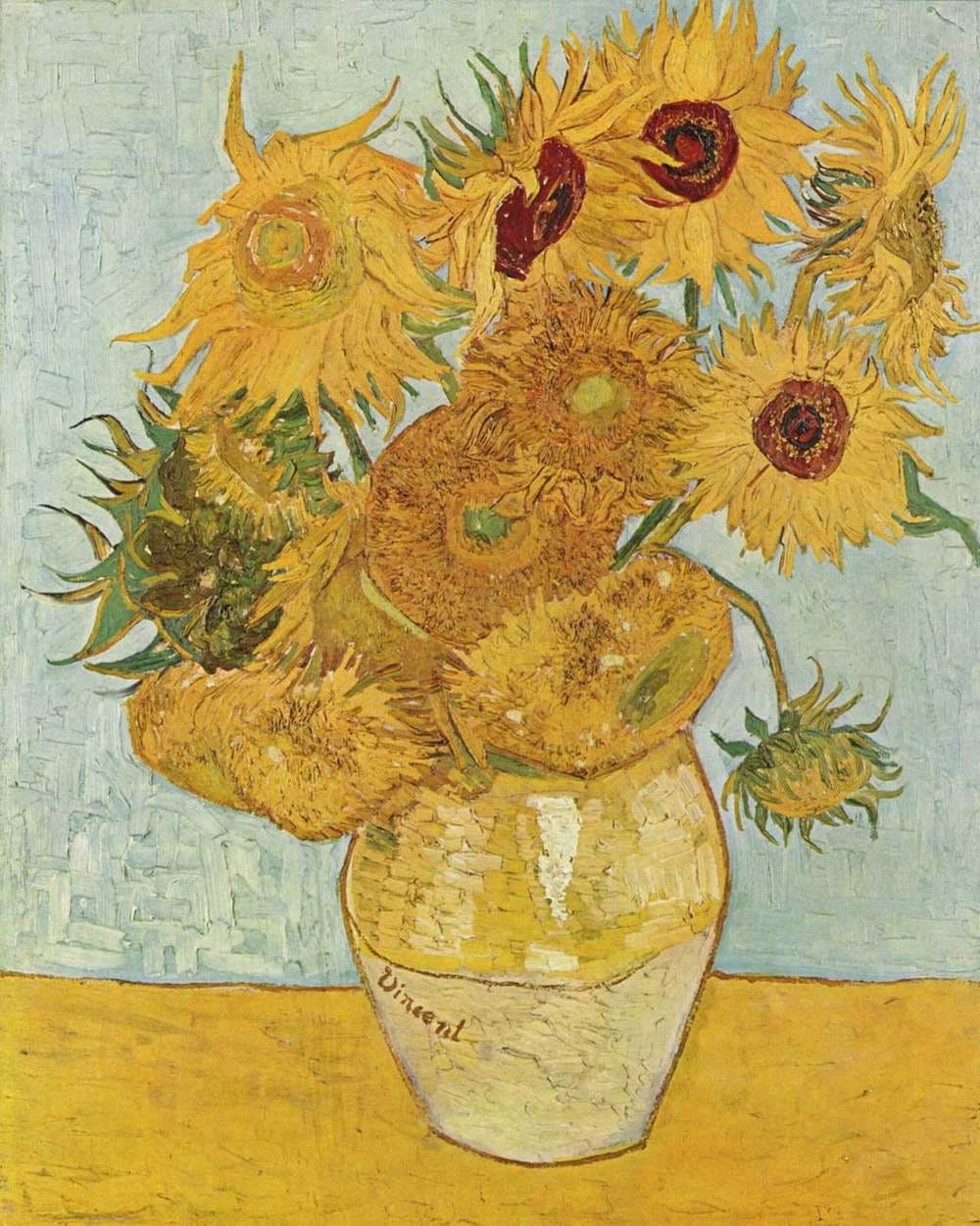Van Gogh 梵高 願向日葵有一天能觸摸得到陽光 梵高的每一張畫都是他的自畫像 在畫他的心 他一部份的自己 By 蘋果啫喱汁