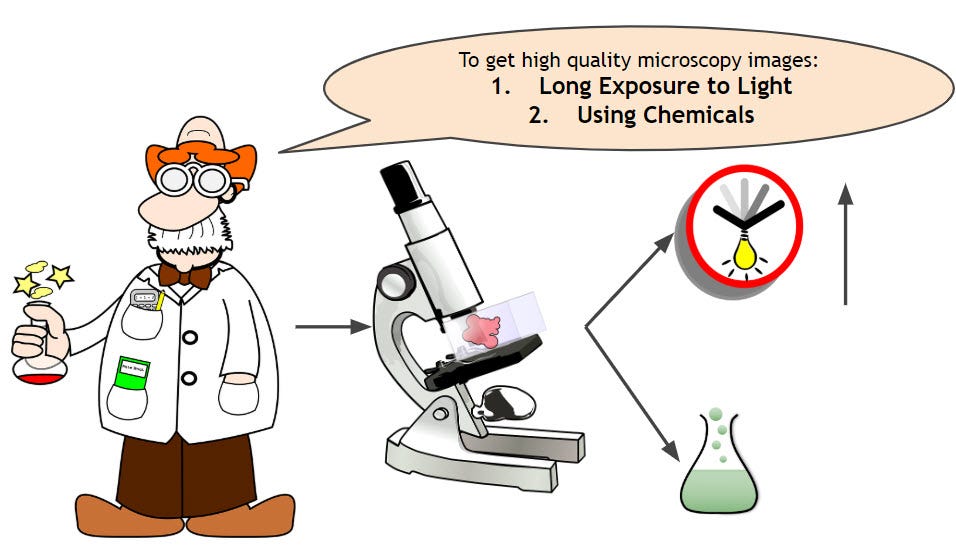 Fluorescent Microscopic Imaging Denoising using Generative Adversarial Networks (GANs)