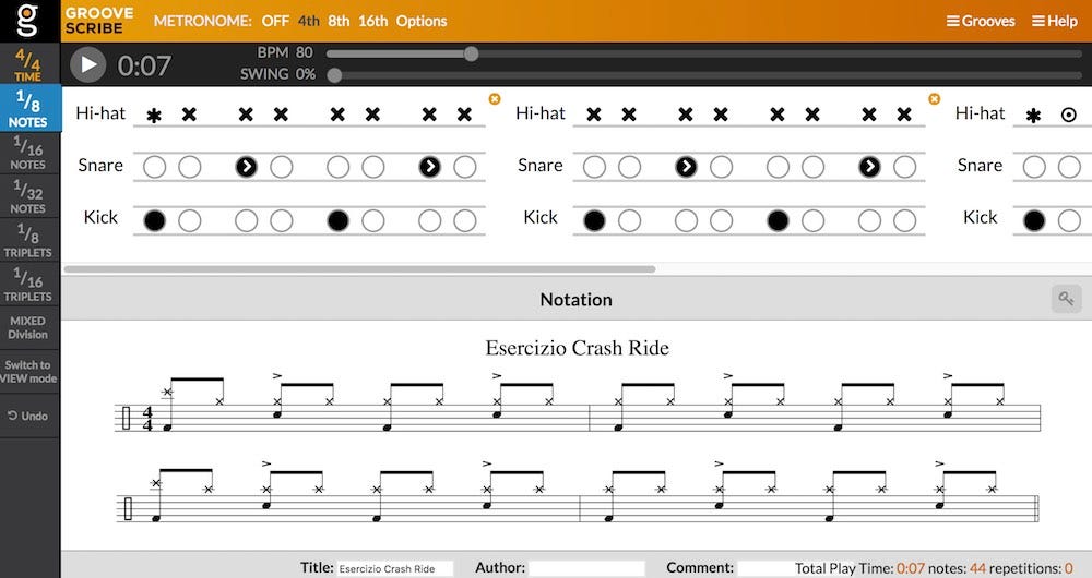 Software Partiture Batteria (Groove Scribe Tutorial) | SuonarelaBatteria.it