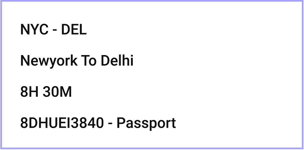 combination of letters and numerals for a ticket booking application
