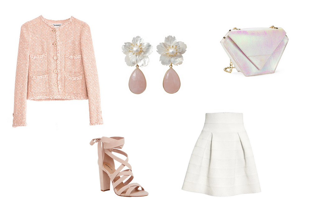 Pink Pearl Earrings Outfit Idea